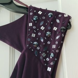 Plum dress with sequins